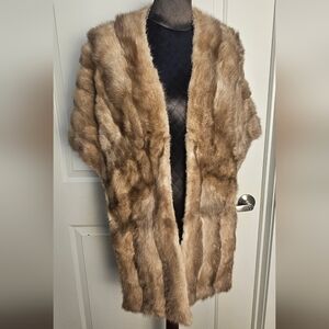 VTG Gimbel Brothers Genuine Mink Fur Stole Shawl Cape